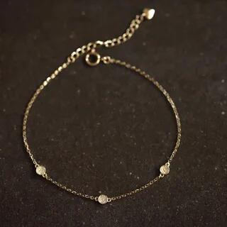 Rhinestone Sterling Silver Bracelet 1pc - Gold | Phoenoa by Phoenoa