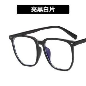Square Blue Light Filtering Glasses Glossy Black Frame - Lens - Transparent 260912220