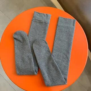 Plain Over The Knee Socks Light Gray by Lychee