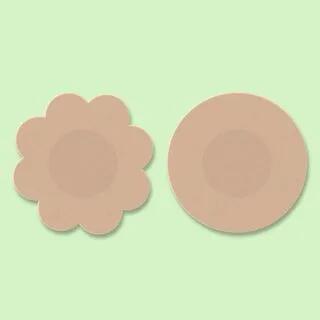 Disposable Plain Nipple Sticker Nipple Cover Set (Various Designs) Set of 20: Flower(10pc) + Circle(10pc) by JVL