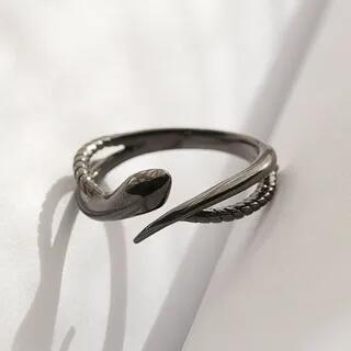 Couple Matching Serpent Open Ring J598 - Men - Black | Tinseltown by Tinseltown