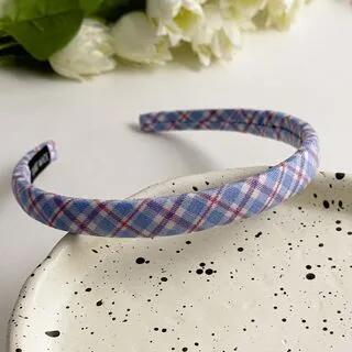 Fabric Headband Plaid - Blue by enthice