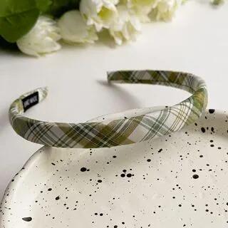 Fabric Headband Plaid - Green by enthice