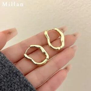 Irregular Hoop Earring 1 Pair - Gold | Betsuno 262339257