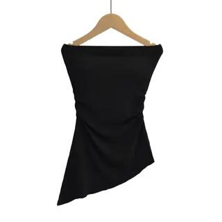 [M] Plain Asymmetrical Tube Top Black by Asiris