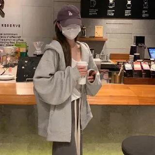 Plain Zip Hoodie Light Gray by Cossita