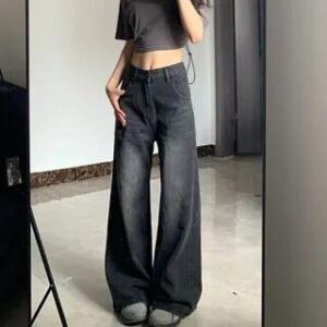 Mid Rise Wide Leg Jeans Black | Jerolenea 265156639