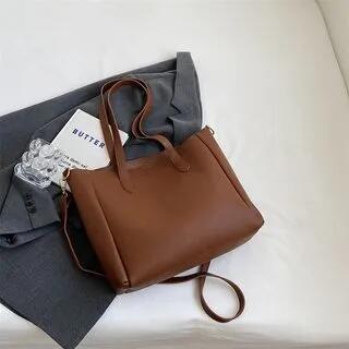 Faux Leather Tote Bag (Charm Not Include) Coffee by KOCORE