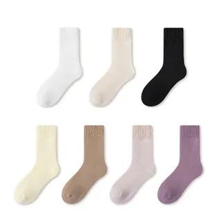 Plain Fleece-Lined Short Socks Set Set of 3 Pairs - White by Mimiyu
