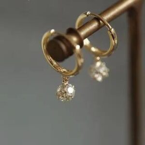 Rhinestone Sterling Silver Dangle Earring 1 Pair - Silver | Phoenoa 266561594