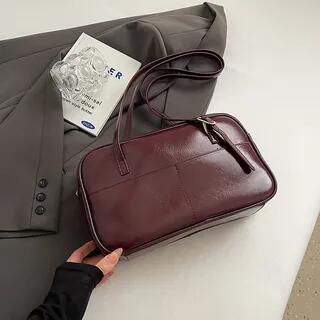 Faux-Leather Bowler Bag (Charm NOT Included) Red by KOCORE