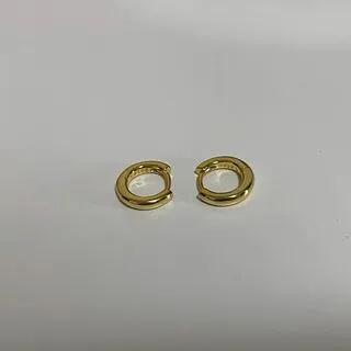 Alloy Huggie Earring / Hoop Earring (Various Designs) 1 Pair - 925 Silver Needle - Gold - 7mm by Panda Dama