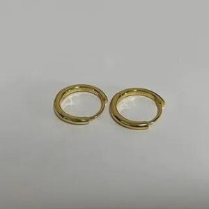 Alloy Huggie Earring / Hoop Earring (Various Designs) 1 Pair - 925 Silver Needle - Gold - 12mm 268088854