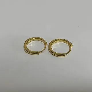 Alloy Huggie Earring / Hoop Earring (Various Designs) 1 Pair - 925 Silver Needle - Gold - 12mm by Panda Dama
