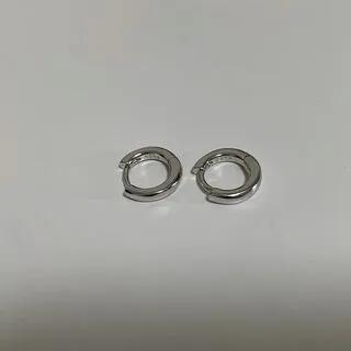 Alloy Huggie Earring / Hoop Earring (Various Designs) 1 Pair - 925 Silver Needle - Silver - 7mm by Panda Dama