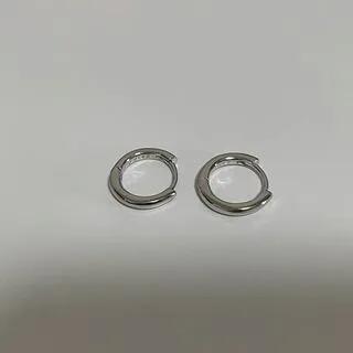 Alloy Huggie Earring / Hoop Earring (Various Designs) 1 Pair - 925 Silver Needle - Silver - 9mm by Panda Dama