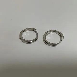 Alloy Huggie Earring / Hoop Earring (Various Designs) 1 Pair - 925 Silver Needle - Silver - 11mm by Panda Dama