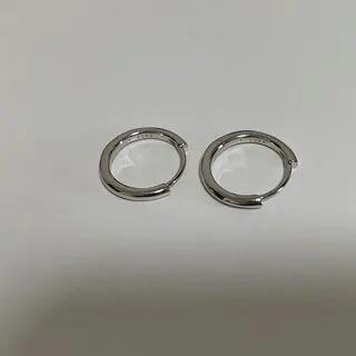 Alloy Huggie Earring / Hoop Earring (Various Designs) 1 Pair - 925 Silver Needle - Silver - 12mm by Panda Dama