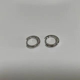 Alloy Huggie Earring / Hoop Earring (Various Designs) 1 Pair - 925 Silver Needle - Silver - 8mm by Panda Dama