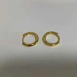 Alloy Huggie Earring / Hoop Earring (Various Designs) 1 Pair - 925 Silver Needle - Gold - 9mm by Panda Dama