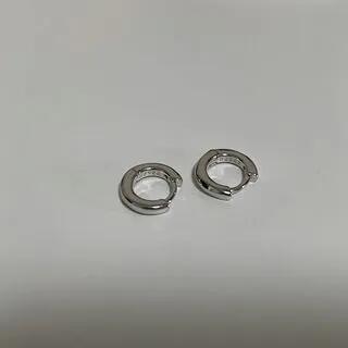 Alloy Huggie Earring / Hoop Earring (Various Designs) 1 Pair - 925 Silver Needle - Silver - 6mm by Panda Dama