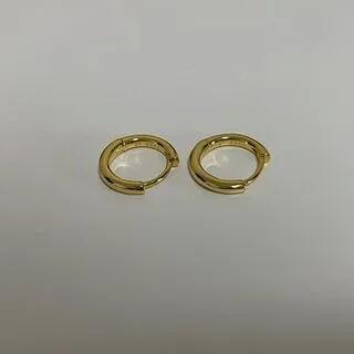 Alloy Huggie Earring / Hoop Earring (Various Designs) 1 Pair - 925 Silver Needle - Gold - 10mm by Panda Dama