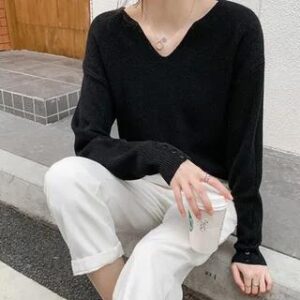 Black V Neck Sweater fashion styling inspiration