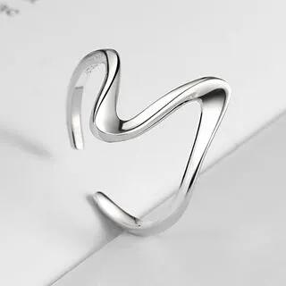 Wavy Sterling Silver Open Ring 1 Pc - Silver | Kamuel by Kamuel
