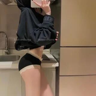 Lace Trim Panty Black by Candyiry