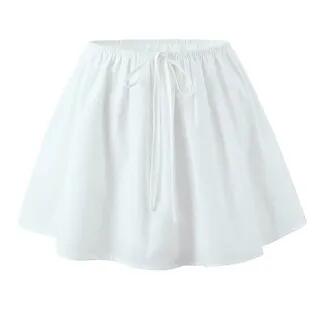 Short Sleeve V-Neck Plain Slim-Fit Crop Shirt / Low Rise Mini A-Line Skirt Skirt by Sosana