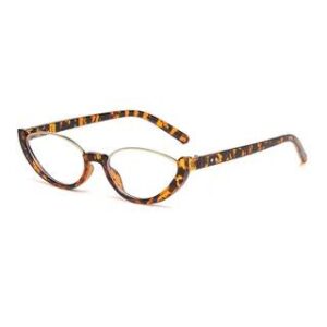 Small Oval Semi-Rimless Sunglasses C9 - Transparent & Leopard - Black & Brown 276409464