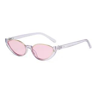 Small Oval Semi-Rimless Sunglasses C7 - Purple & Pink | Aisyi by Aisyi