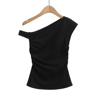 Off Shoulder Plain Top Black by Ulark