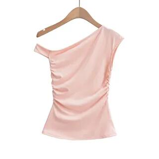 Off Shoulder Plain Top Pink by Ulark