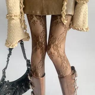 Lace Tights Coffee by Whychunga