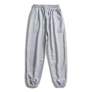 Drawstring Waist Plain Harem Sweatpants Gray 278842773