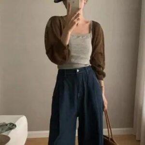 Beige Wide-Leg Trouser Outfit fashion styling inspiration