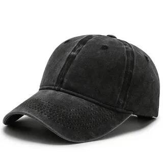 Distressed Baseball Cap Grayish Black by Porstina