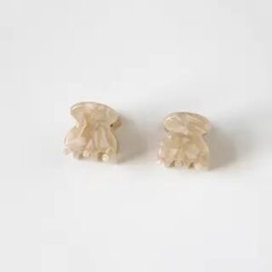 Set of 2: Acetate Mini Hair Claw Set of 2 - Pattern - Beige 279165251