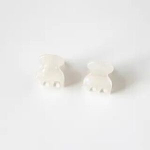 Set of 2: Acetate Mini Hair Claw Set of 2 - Iridescent White 279165270