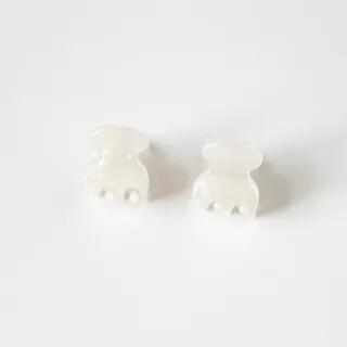 Set of 2: Acetate Mini Hair Claw Set of 2 - Iridescent White by Allyrinta