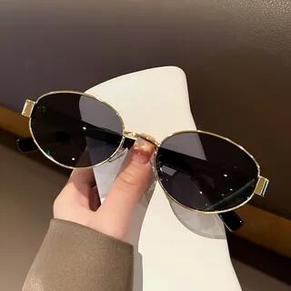 Oval Sunglasses Gold Frame - Black | MOL Girl by MOL Girl