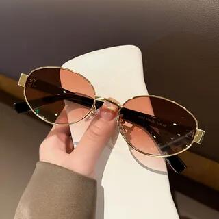 Oval Sunglasses Gold Frame - Orange | MOL Girl by MOL Girl