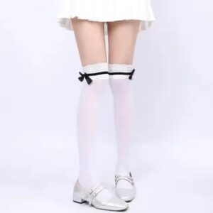 Lace Trim Socks (Various Designs) Over The Knee - White 279528818