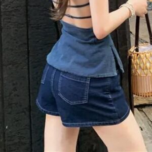 High Waist Mini Pencil Skirt Skort - Black 279528874