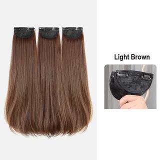 Set of 3: Hair Extension Light Brown by SEVENQ