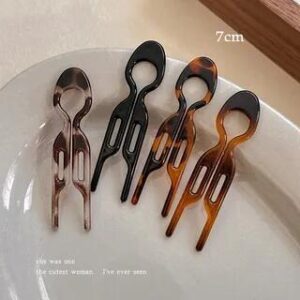 Hair Pin Set Set Of 4 Pcs - Amber & Gray & Coffee & Black | Rodiv 279696897