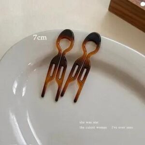 Hair Pin Set 1 Pair - Amber | Rodiv 279696920