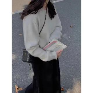 Crew Neck Plain Sweater White by Sienne