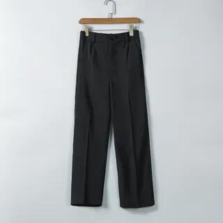 Mid Rise Plain Straight Leg Dress Pants Black | Ninine by Ninine